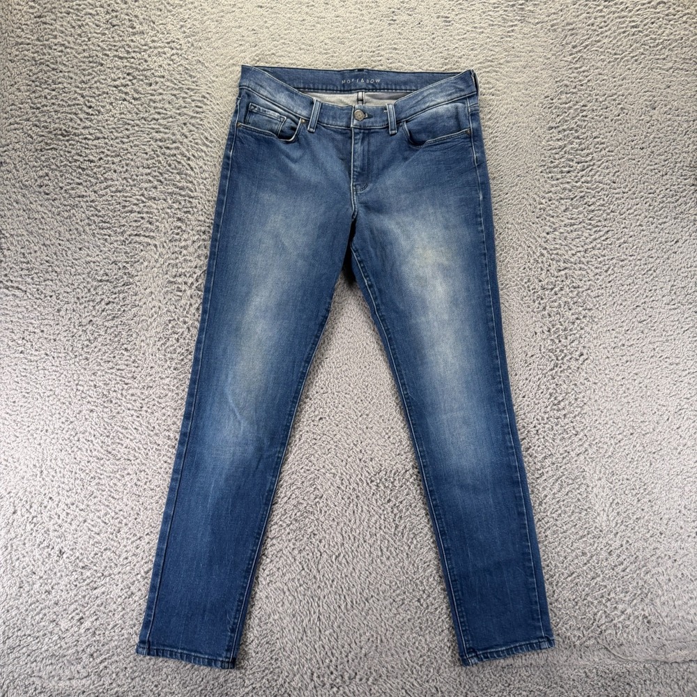 Mott & Bow Jeans Womens 28x30 Blue Cotton Denim Boyfriend Faded Workwear Stretch